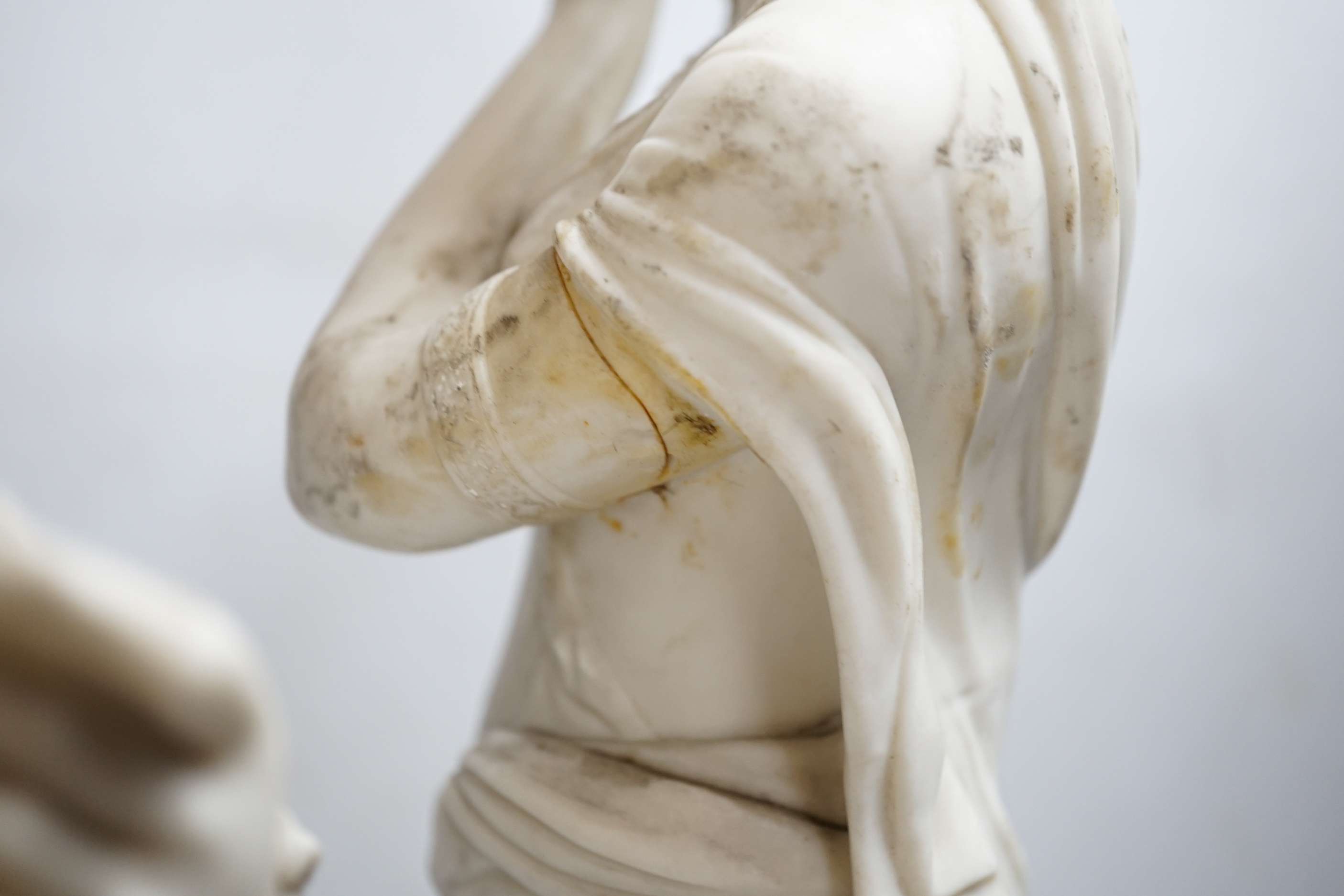 Two large 19th century parian figures, one titled ‘Rebekah’, 55cm